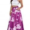 Nox Anabel - 8245 Two-piece Floral Halter A-line Evening Dress