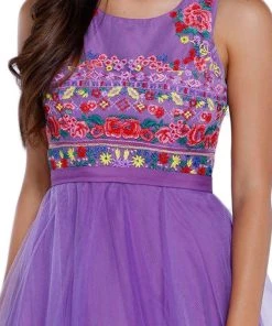 Nox Anabel - 8263 Floral Embroidered Bateau Chiffon Evening Dress 7 Nox Anabel - 8263 Floral Embroidered Bateau Chiffon Evening Dress