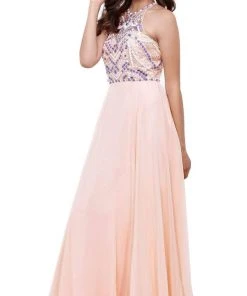 Formal Gowns Nox Anabel - 8276 Sleeveless Bejeweled Halter A-line Dress 12 Formal Gowns Nox Anabel - 8276 Sleeveless Bejeweled Halter A-line Dress