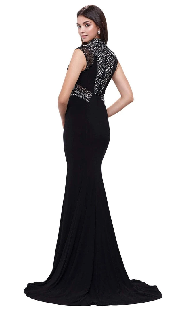Formal Gowns Nox Anabel - 8285 Bedazzled Jewel Illusion Panel Evening Gown 5 Formal Gowns Nox Anabel - 8285 Bedazzled Jewel Illusion Panel Evening Gown