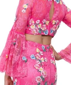 Formal Gowns Nox Anabel - 8288 Two-Piece Embroidered Circular Flounce Sleeve Gown