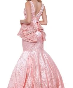 Formal Gowns Nox Anabel - 8311 Embellished Sleeveless Ruffled Peplum Evening Gown