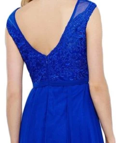 Formal Gowns Nox Anabel - 8314 Elegant Lace Bodice Scoop Back Chiffon A-Line Evening Gown 10 Formal Gowns Nox Anabel - 8314 Elegant Lace Bodice Scoop Back Chiffon A-Line Evening Gown