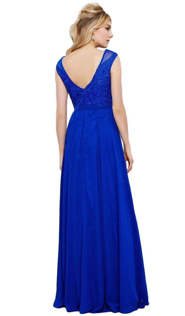 Formal Gowns Nox Anabel - 8314 Elegant Lace Bodice Scoop Back Chiffon A-Line Evening Gown 4 Formal Gowns Nox Anabel - 8314 Elegant Lace Bodice Scoop Back Chiffon A-Line Evening Gown