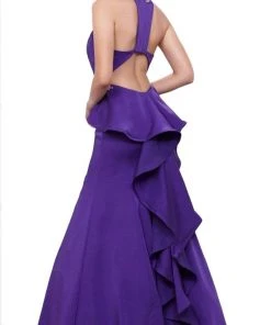 Nox Anabel - 8315 Embellished V-neck Satin Mermaid Dress 11 Nox Anabel - 8315 Embellished V-neck Satin Mermaid Dress