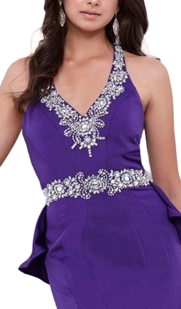 Nox Anabel - 8315 Embellished V-neck Satin Mermaid Dress 5 Nox Anabel - 8315 Embellished V-neck Satin Mermaid Dress