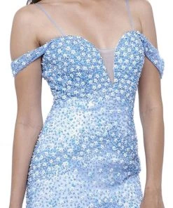 Formal Gowns Nox Anabel - 8328 Beaded Off-Shoulder Trumpet Evening Gown