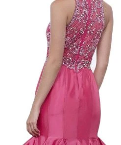 Nox Anabel - 8330 Beaded High Neck Ruffled Mermaid Evening Gown Formal Gowns 13 Nox Anabel - 8330 Beaded High Neck Ruffled Mermaid Evening Gown Formal Gowns