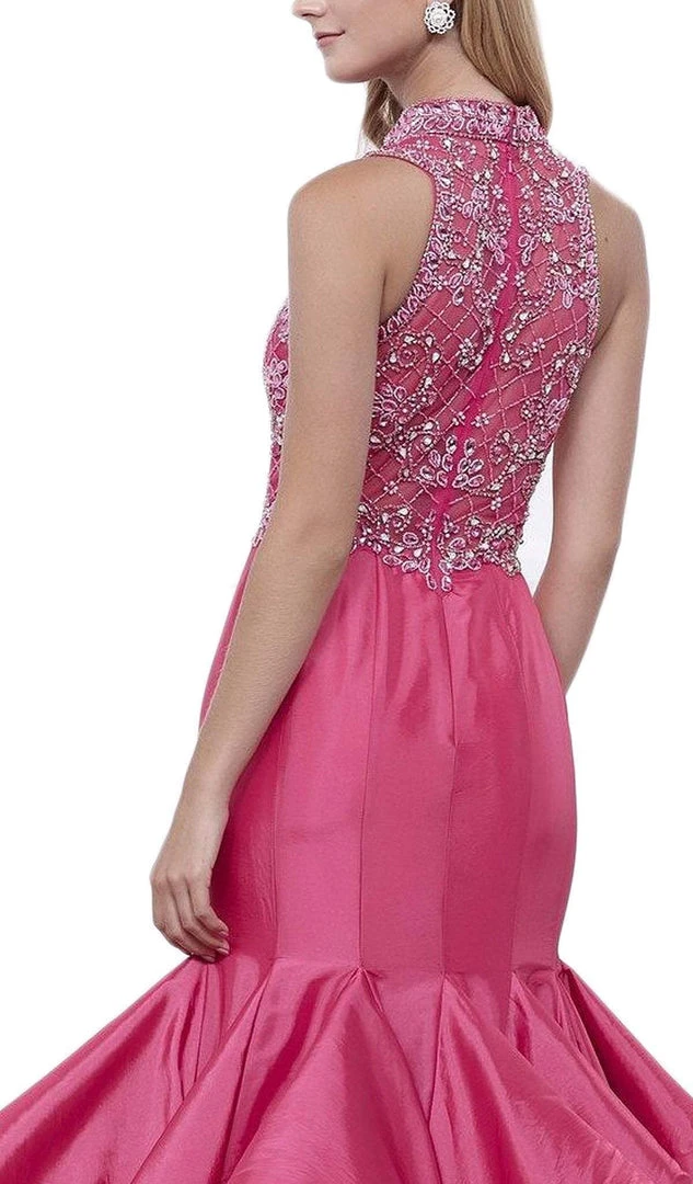 Nox Anabel - 8330 Beaded High Neck Ruffled Mermaid Evening Gown Formal Gowns 6 Nox Anabel - 8330 Beaded High Neck Ruffled Mermaid Evening Gown Formal Gowns