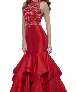 Nox Anabel - 8330 Beaded High Neck Ruffled Mermaid Evening Gown Formal Gowns 15 Nox Anabel - 8330 Beaded High Neck Ruffled Mermaid Evening Gown Formal Gowns