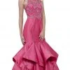 Nox Anabel - 8330 Beaded High Neck Ruffled Mermaid Evening Gown Formal Gowns