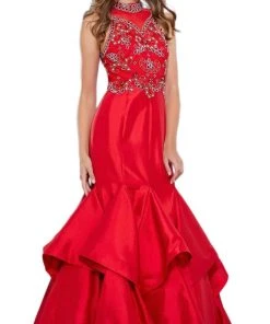 Nox Anabel - 8330 Beaded High Neck Ruffled Mermaid Evening Gown Formal Gowns 14 Nox Anabel - 8330 Beaded High Neck Ruffled Mermaid Evening Gown Formal Gowns