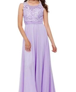 Nox Anabel - 8334 Illusion Applique Ornate Gown