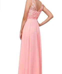 Nox Anabel - 8334 Illusion Applique Ornate Gown 10 Nox Anabel - 8334 Illusion Applique Ornate Gown