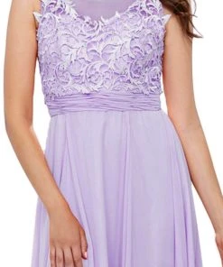 Nox Anabel - 8334 Illusion Applique Ornate Gown 8 Nox Anabel - 8334 Illusion Applique Ornate Gown