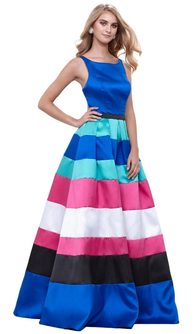 Nox Anabel - 8350 Long Sleeveless Mikado Evening Dress 3 Nox Anabel - 8350 Long Sleeveless Mikado Evening Dress