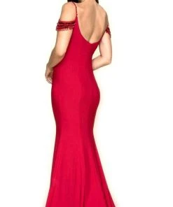 Nox Anabel - A073 Beaded Off-Shoulder Georgette Mermaid Gown 8 Nox Anabel - A073 Beaded Off-Shoulder Georgette Mermaid Gown