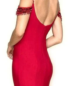 Nox Anabel - A073 Beaded Off-Shoulder Georgette Mermaid Gown 9 Nox Anabel - A073 Beaded Off-Shoulder Georgette Mermaid Gown