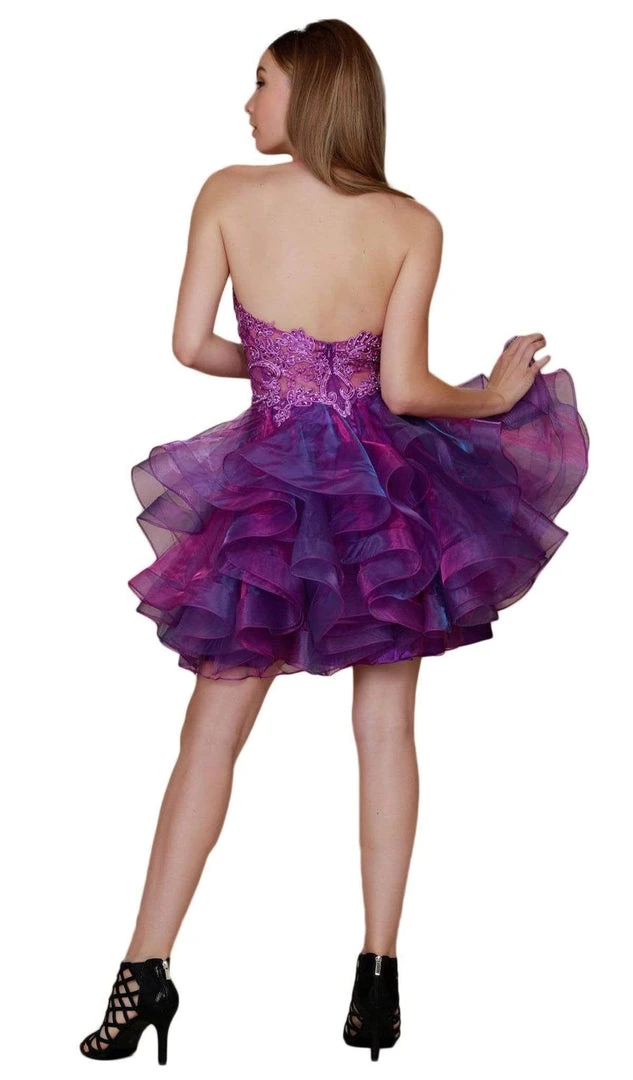 Nox Anabel - A610 Embroidered Halter Tiered A-line Dress 5 Nox Anabel - A610 Embroidered Halter Tiered A-line Dress