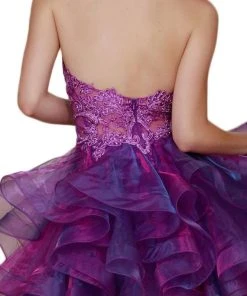 Nox Anabel - A610 Embroidered Halter Tiered A-line Dress 12 Nox Anabel - A610 Embroidered Halter Tiered A-line Dress