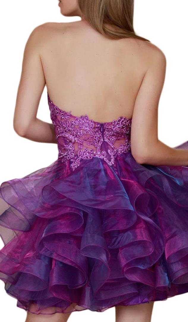 Nox Anabel - A610 Embroidered Halter Tiered A-line Dress 6 Nox Anabel - A610 Embroidered Halter Tiered A-line Dress