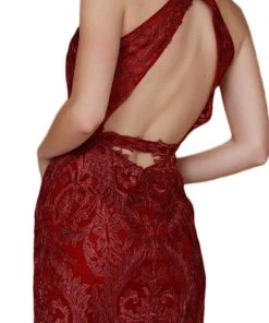 Nox Anabel - A612 Sleeveless Lace Halter Sheath Dress Plus Size Dresses