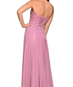 Nox Anabel - B045 Strapless Beaded Chiffon A-line Dress Formal Gowns