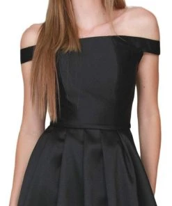 Nox Anabel - C007 Sleek Off Shoulder Mikado A-Line Gown