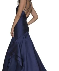 Nox Anabel - C034 Sweetheart Bodice Ruffled Mikado Trumpet Evening Gown Formal Gowns