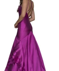 Nox Anabel - C034 Sweetheart Bodice Ruffled Mikado Trumpet Evening Gown Formal Gowns