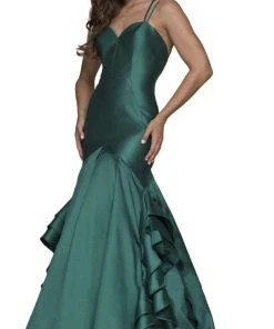 Nox Anabel - C034 Sweetheart Bodice Ruffled Mikado Trumpet Evening Gown Formal Gowns