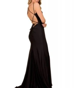 Nox Anabel - C301 Sleeveless Crisscross String Open Back Prom Dress