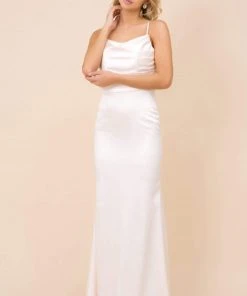 Nox Anabel - C302 Sleeveless Cowl Neckline Sheath Satin Gown 16 Nox Anabel - C302 Sleeveless Cowl Neckline Sheath Satin Gown