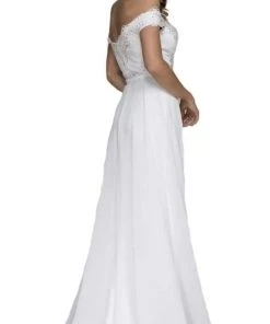 Nox Anabel - E014 Embellished Off-Shoulder Sheath Dress Formal Gowns 10 Nox Anabel - E014 Embellished Off-Shoulder Sheath Dress Formal Gowns