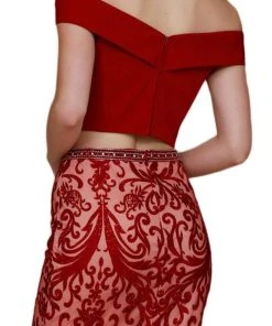 Nox Anabel - E664 Two Piece Crystal Beaded Embroidered Fitted Dress 11 Nox Anabel - E664 Two Piece Crystal Beaded Embroidered Fitted Dress