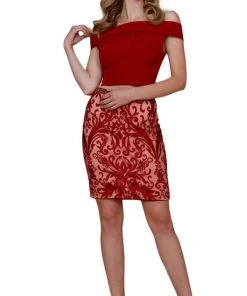 Nox Anabel - E664 Two Piece Crystal Beaded Embroidered Fitted Dress