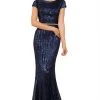 Nox Anabel - F338 Cap Sleeve Sequined Mermaid Gown Formal Gowns 2 Nox Anabel - F338 Cap Sleeve Sequined Mermaid Gown Formal Gowns
