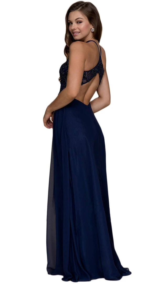 Formal Gowns Nox Anabel - G096 Beaded Lace Halter Chiffon A-line Dress 5 Formal Gowns Nox Anabel - G096 Beaded Lace Halter Chiffon A-line Dress