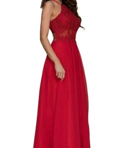 Formal Gowns Nox Anabel - G096 Beaded Lace Halter Chiffon A-line Dress 15 Formal Gowns Nox Anabel - G096 Beaded Lace Halter Chiffon A-line Dress