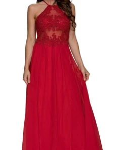 Formal Gowns Nox Anabel - G096 Beaded Lace Halter Chiffon A-line Dress 14 Formal Gowns Nox Anabel - G096 Beaded Lace Halter Chiffon A-line Dress