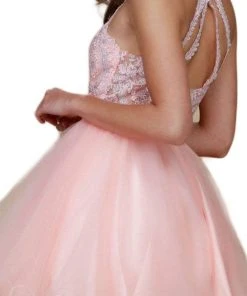 Cocktail Dresses Nox Anabel - Jewel Lace Applique A-Line Cocktail Dress B652