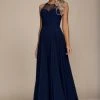 Nox Anabel Jeweled Lace Bodice Chiffon A-Line Evening Dress - 1 Pc Navy Blue In Size L Available Formal Gowns 2 Nox Anabel Jeweled Lace Bodice Chiffon A-Line Evening Dress - 1 Pc Navy Blue In Size L Available Formal Gowns