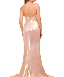 Nox Anabel - M327 Asymmetric Neck Trumpet Dress Formal Gowns