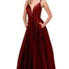 Formal Gowns Nox Anabel - M412 Pleated Plunging Bodice A-Line Dress