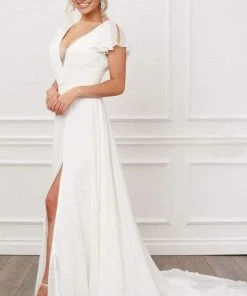 Formal Gowns Nox Anabel - R471 V Neck Soft Flowy A-line Dress