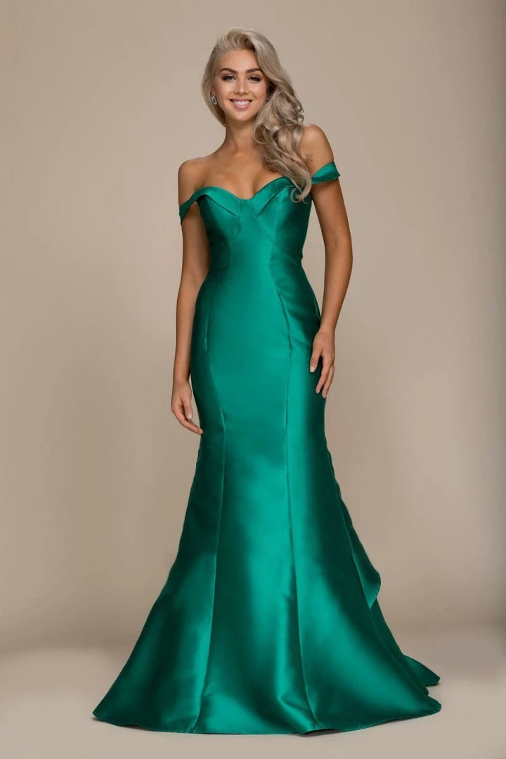 Nox Anabel - Sleek Off-Shoulder Layered Mikado Mermaid Dress C003 Formal Gowns 3 Nox Anabel - Sleek Off-Shoulder Layered Mikado Mermaid Dress C003 Formal Gowns