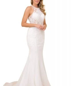 Nox Anabel - W901 Lace Illusion Trumpet Dress