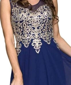 Formal Gowns Nox Anabel - Y100 Gilded Illusion Scoop Chiffon A-line Dress