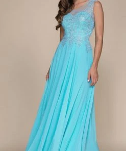 Formal Gowns Nox Anabel - Y100 Gilded Illusion Scoop Chiffon A-line Dress