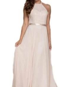 Nox Anabel - Y102 Halter Strap Lace Up Chiffon Evening Gown 15 Nox Anabel - Y102 Halter Strap Lace Up Chiffon Evening Gown